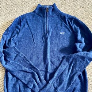 Vineyard Vines Quarter Zip Navy Cotton Sweater M